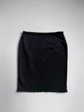 MONIQUE DU ROCK Black Stretch Knit Skirt Size Medium